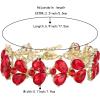 imageBriLove Wedding Bridal Crystal Rhinestone Multi Teardrop Bracelet for Women Party PromRuby Color GoldTone