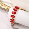 imageBriLove Wedding Bridal Crystal Rhinestone Multi Teardrop Bracelet for Women Party PromRuby Color GoldTone