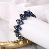 imageBriLove Wedding Bridal Crystal Rhinestone Multi Teardrop Bracelet for Women Party PromSapphire Color BlackTone