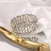 imageBriLove Wedding Bridal Teardrop Rhinestones Cluster Stretch Bangle Bracelet for BrideClear SilverTone