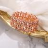 imageBriLove Wedding Bridal Teardrop Rhinestones Cluster Stretch Bangle Bracelet for BridePeach Morganite Color RoseGoldtone