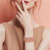 imageBriLove Wedding Bridal Teardrop Rhinestones Cluster Stretch Bangle Bracelet for BridePeach Morganite Color RoseGoldtone