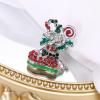 imageBriLove Womens Christmas Shoe Brooch Xmas Lollipop Crystal Pin Costume Gift Multicolor SilverTone