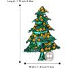 imageBriLove Womens Rhinestone Beaded Simulated Pearl Christmas Tree Star Trumpet Layers Brooch Pin for PartyChampagne SilverTone