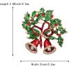 imageBrilove Merry Christmas Jingle Bell Brooch Xmas Rhinestone Enamel Pin Costume Gift for Women Grils Holiday GreenRed