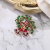 imageBrilove Merry Christmas Jingle Bell Brooch Xmas Rhinestone Enamel Pin Costume Gift for Women Grils Holiday GreenRed