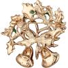 imageBrilove Merry Christmas Jingle Bell Brooch Xmas Rhinestone Enamel Pin Costume Gift for Women Grils Holiday GreenRed