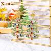 imageBrilove Womens Christmas Tree Earrings Xmas Star Marquise Rhinestone Crystal Dangle EarringGreen GoldTone