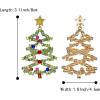 imageBrilove Womens Christmas Tree Earrings Xmas Star Marquise Rhinestone Crystal Dangle EarringGreen GoldTone