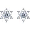 imageBriLove 925 Sterling Silver Cubic Zirconia Shining Snowflake Stud Earrings for Women Clear
