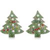 imageBriLove Christmas Tree Sparkling Crystal Simulated Pearl Earrings for Women Party Holiday Multicolor GoldTone