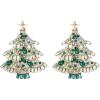 imageBriLove Gorgeous Stunning Christmas Tree Earrings Layer Emerald Cut Teardrop Marquise Rhinestone Crystal Cluster Star Dangle Earring for Women Party HolidayGreen GoldTone