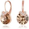 imageBriLove Gorgeous Stunning Cubic Zirconia VShaped Circle Crystal Dangle Earrings Gift for Women Valentines DayMothers DayBirthdayAnniversaryChampagne RoseGoldTone