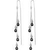 imageBriLove Sparkly Bling Rhinestone Teardrop Dangling Drop Hook Earrings for Women Prom Party Jewelry GiftsBlack SilverTone