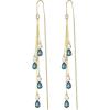 imageBriLove Sparkly Bling Rhinestone Teardrop Dangling Drop Hook Earrings for Women Prom Party Jewelry GiftsBlue Zircon GoldTone