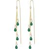 imageBriLove Sparkly Bling Rhinestone Teardrop Dangling Drop Hook Earrings for Women Prom Party Jewelry GiftsEmerald Color GoldTone