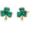 imageBriLove St Patricks Day Green Stunning Cute Shamrock Studs Earrings for Women Holiday Jewelry Gift