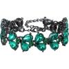 imageBriLove Wedding Bridal Crystal Rhinestone Multi Teardrop Bracelet for Women Party PromEmerald Color BlackTone