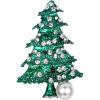 imageBriLove Womens Rhinestone Beaded Simulated Pearl Christmas Tree Star Trumpet Layers Brooch Pin for PartyClear SilverTone