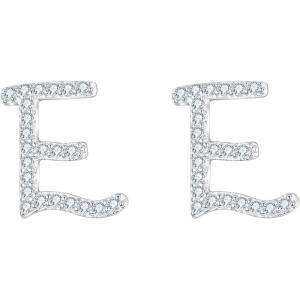 imageBriLove 925 Sterling Silver Cubic Zirconia Alphabet Initial Stud Earrings Jewelry Gifts for Women Valentines DayE