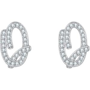imageBriLove 925 Sterling Silver Cubic Zirconia Alphabet Initial Stud Earrings Jewelry Gifts for Women Valentines DayQ