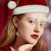 imageBriLove Christmas Earrings MoonShape Xmas Santa Claus Crystal Enamel Dangle Earring for Women Party HolidayBlack GoldTone