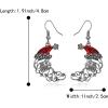 imageBriLove Christmas Earrings MoonShape Xmas Santa Claus Crystal Enamel Dangle Earring for Women Party HolidayGrey AntiqueSilverTone