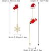 imageBriLove Christmas Earrings Snowflake Santa Claus Threader Tassel for Women Sock Xmas Hat Party Gifts Fashion Jewelry Ruby Color GoldTone