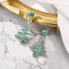 imageBriLove Christmas Earrings Sparkling Lightning Xmas Star Crystal Dangle for Women Party Prom AccessoriesBlue Topaz GoldTone