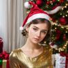 imageBriLove Christmas Earrings Sparkling Lightning Xmas Star Crystal Dangle for Women Party Prom AccessoriesChampagne GoldTone