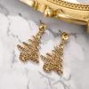 imageBriLove Christmas Earrings Sparkling Lightning Xmas Star Crystal Dangle for Women Party Prom AccessoriesChampagne GoldTone