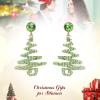 imageBriLove Christmas Earrings Sparkling Lightning Xmas Star Crystal Dangle for Women Party Prom AccessoriesEmerald Color GoldTone