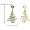 imageBriLove Christmas Earrings Sparkling Lightning Xmas Star Crystal Dangle for Women Party Prom AccessoriesEmerald Color GoldTone