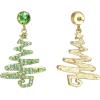 imageBriLove Christmas Earrings Sparkling Lightning Xmas Star Crystal Dangle for Women Party Prom AccessoriesEmerald Color GoldTone