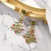 imageBriLove Christmas Earrings Sparkling Lightning Xmas Star Crystal Dangle for Women Party Prom AccessoriesMulticolor GoldTone
