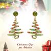 imageBriLove Christmas Earrings Sparkling Lightning Xmas Star Crystal Dangle for Women Party Prom AccessoriesMulticolor GoldTone