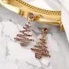 imageBriLove Christmas Earrings Sparkling Lightning Xmas Star Crystal Dangle for Women Party Prom AccessoriesPurple GoldTone