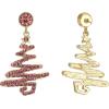imageBriLove Christmas Earrings Sparkling Lightning Xmas Star Crystal Dangle for Women Party Prom AccessoriesPurple GoldTone