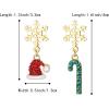 imageBriLove Christmas Earrings Sparkling Snowflake Red Santa Claus Bell Hat Green Xmas Cane Dangle Jewelry for Women Party