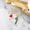 imageBriLove Christmas Earrings Sparkling Snowflake Red Santa Claus Bell Hat Green Xmas Cane Dangle Jewelry for Women Party