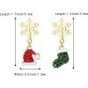 imageBriLove Christmas Earrings Sparkling Snowflake Red Santa Claus Bell Hat Green Xmas Shoes Dangle Earring for Women Party