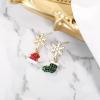 imageBriLove Christmas Earrings Sparkling Snowflake Red Santa Claus Bell Hat Green Xmas Shoes Dangle Earring for Women Party
