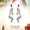 imageBriLove Christmas Earrings Tree Lights Crystal Teardrop Cluster Drop Dangle Holiday GiftMulticolor GoldTone