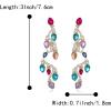 imageBriLove Christmas Earrings Tree Lights Crystal Teardrop Cluster Drop Dangle Holiday GiftMulticolor GoldTone