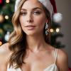 imageBriLove Christmas Earrings Tree Lights Crystal Teardrop Cluster Drop Dangle Holiday GiftMulticolor GoldTone