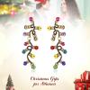 imageBriLove Christmas Earrings Tree Lights Linear Snowflake Deer Drop Holiday Jewelry Gift