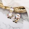 imageBriLove Christmas Earrings Xmas Santa ampamp Mrs Claus Simulated Pearl Crystal Enamel Dangle Jewelry for Women Party Holiday Multicolor GoldTone