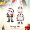 imageBriLove Christmas Earrings Xmas Santa ampamp Mrs Claus Simulated Pearl Crystal Enamel Dangle Jewelry for Women Party Holiday Multicolor GoldTone