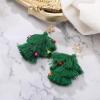 imageBriLove Christmas Tassel Earrings Collour Bell Snowflake Dangle Earring for Women Party Prom Holiday Emerald Color GoldTone