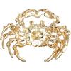 imageBriLove Crab Brooch Pin for Women Fashion Sparking Rhinestone Animal BroochesRuby Color GoldTone